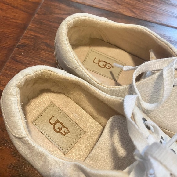 UGG Eyan ll white canvas jute sneakers size 7 - Picture 4 of 7